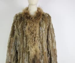 The new Genuine Knitted Women Rabbit Raccoon Fur collar Coat Jacket Trench Outwear Parka fur coats with tassels 18 color