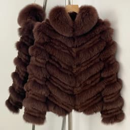 OFTBUY New Luxury Winter Outerwear Female Women's Reversible Real Fox Fur Coat Chevron Quilted Short Fur Jacket with High Collar