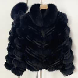 OFTBUY New Luxury Winter Outerwear Female Women's Reversible Real Fox Fur Coat Chevron Quilted Short Fur Jacket with High Collar