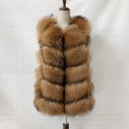 Real Fur Raccoon Vest Natural Fur Coat For Jacket Female Coats Vest Waistcoat Long Fur Coats Real Fur Coat Fox Vest Jacket