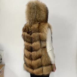 Real Fur Raccoon Vest Natural Fur Coat For Jacket Female Coats Vest Waistcoat Long Fur Coats Real Fur Coat Fox Vest Jacket