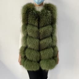 Real Fur Raccoon Vest Natural Fur Coat For Jacket Female Coats Vest Waistcoat Long Fur Coats Real Fur Coat Fox Vest Jacket