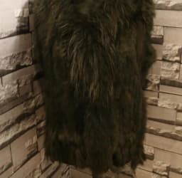 Harppihop fashion rabbit fur vest raccoon fur trimming knitted rabbit fur vest with hood fur waistcoat gilet