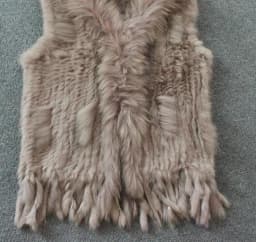Harppihop fashion rabbit fur vest raccoon fur trimming knitted rabbit fur vest with hood fur waistcoat gilet