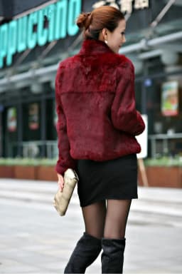 New Genuine Real Rabbit Fur Coat Women Full Pelt Vintage Jacket Winter Party Waistcoat Customized Big Size Stand Collar WFP267