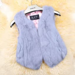 New Style Women Real Genuine Rabbit Fur Vest Fashion 100% Real Rabbit Fur Gilet Lady Real Rabbit Fur Short Sleeveless Coat