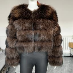 BEIZIRU Women's Real Raccoon Fur Coat Winter Long Sleeve Hooded Jacket with Turndown Collar Natural Luxury Thick Top