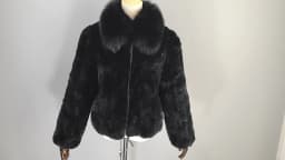 New Luxury Lady 100% Natural Rex Rabbit Fur Coat Women Winter Thick Warm Real Rex Rabbit Fur Jacket With Quality Fox Fur Collar