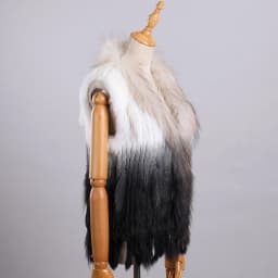 Luxury Women's Genuine Premium Long Hair Rabbit Fur Knit Vest Raccoon Fur Trim Gilet Lady Sleeveless Waistcoat Real Fur Jacket