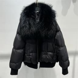 2026 New Fashion Loose Winter Women 90% Duck Down Jacket Natural Real Raccoon Fur Big Collar Coat Thick Warm Streetwear
