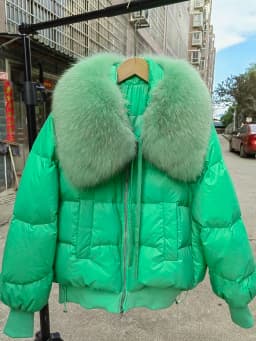 2026 New Fashion Loose Winter Women 90% Duck Down Jacket Natural Real Raccoon Fur Big Collar Coat Thick Warm Streetwear