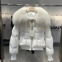 2026 New Fashion Loose Winter Women 90% Duck Down Jacket Natural Real Raccoon Fur Big Collar Coat Thick Warm Streetwear