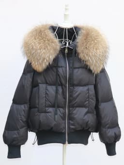 2026 New Fashion Loose Winter Women 90% Duck Down Jacket Natural Real Raccoon Fur Big Collar Coat Thick Warm Streetwear