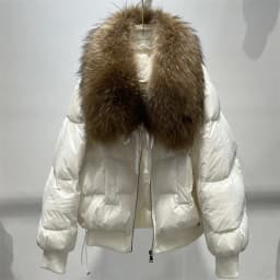 2026 New Fashion Loose Winter Women 90% Duck Down Jacket Natural Real Raccoon Fur Big Collar Coat Thick Warm Streetwear