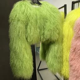 Short genuine fur coat Mongolia Sheep Fur long sleeves women's warm jacket