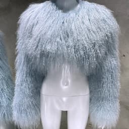 Short genuine fur coat Mongolia Sheep Fur long sleeves women's warm jacket