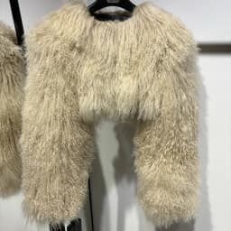 Short genuine fur coat Mongolia Sheep Fur long sleeves women's warm jacket