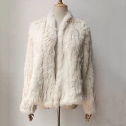2023 Fashion knitted Real Rabbit Fur Coat Female Long Sleeve Winter Warm Genuine Fur jacket Women Knitting Outwear Jackets