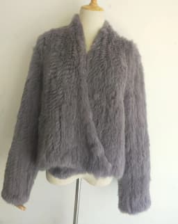 2023 Fashion knitted Real Rabbit Fur Coat Female Long Sleeve Winter Warm Genuine Fur jacket Women Knitting Outwear Jackets