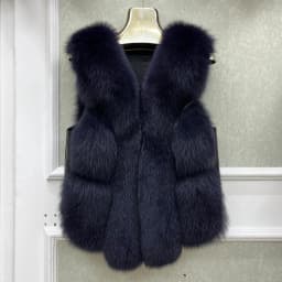 2026 New Autumn Winter Warm Women's Coat Natural Real Fox Fur Vest Thick Mid Length Waistcoat Luxury Female Jacket Streetwear