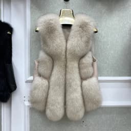 2026 New Autumn Winter Warm Women's Coat Natural Real Fox Fur Vest Thick Mid Length Waistcoat Luxury Female Jacket Streetwear