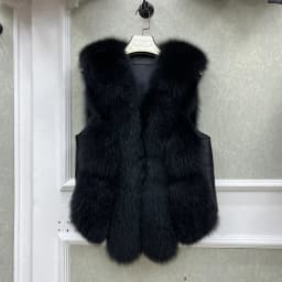 2026 New Autumn Winter Warm Women's Coat Natural Real Fox Fur Vest Thick Mid Length Waistcoat Luxury Female Jacket Streetwear
