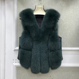 2026 New Autumn Winter Warm Women's Coat Natural Real Fox Fur Vest Thick Mid Length Waistcoat Luxury Female Jacket Streetwear