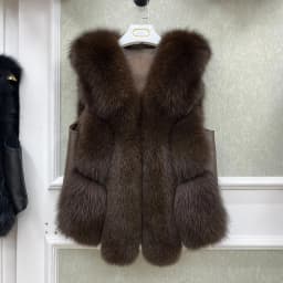 2026 New Autumn Winter Warm Women's Coat Natural Real Fox Fur Vest Thick Mid Length Waistcoat Luxury Female Jacket Streetwear
