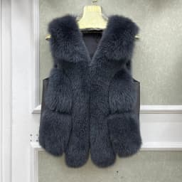 2026 New Autumn Winter Warm Women's Coat Natural Real Fox Fur Vest Thick Mid Length Waistcoat Luxury Female Jacket Streetwear