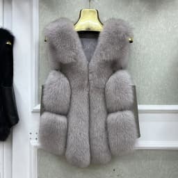 2026 New Autumn Winter Warm Women's Coat Natural Real Fox Fur Vest Thick Mid Length Waistcoat Luxury Female Jacket Streetwear