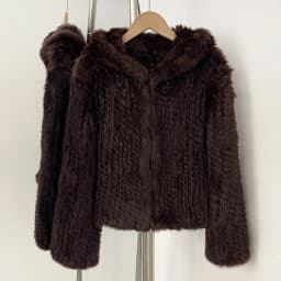 OFTBUY Weave Natural Rabbit Fur Jacket Women New Autumn Winter Clothes Female Fashion Casual Warm Hooded Luxury Real Fur Coat
