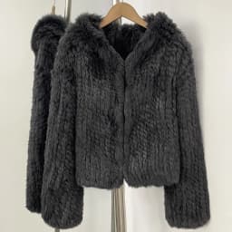 OFTBUY Weave Natural Rabbit Fur Jacket Women New Autumn Winter Clothes Female Fashion Casual Warm Hooded Luxury Real Fur Coat