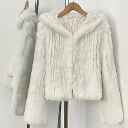 OFTBUY Weave Natural Rabbit Fur Jacket Women New Autumn Winter Clothes Female Fashion Casual Warm Hooded Luxury Real Fur Coat