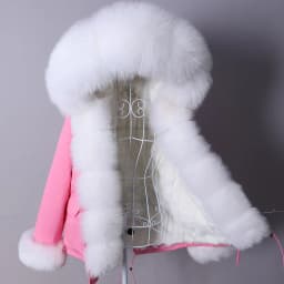 Maomaokong Winter Women Parka Cotton Jacket Real Fur Coat Natural Fox Fur Hooded Rabbit Fur Liner Thick Warm Outerwear Female