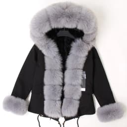 Maomaokong Winter Women Parka Cotton Jacket Real Fur Coat Natural Fox Fur Hooded Rabbit Fur Liner Thick Warm Outerwear Female