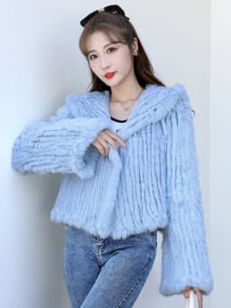 OFTBUY New Winter Women Natural Fur Jacket Women Loose Weave Quality Streetwear Hooded Long Sleeves Real Rabbit Fur Coat Female