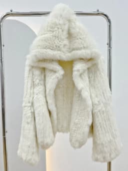 OFTBUY New Winter Women Natural Fur Jacket Women Loose Weave Quality Streetwear Hooded Long Sleeves Real Rabbit Fur Coat Female