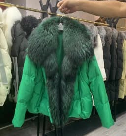 Fashion Outerwear Luxury 20234Winter Women Coat White Duck Down Jacket Super Large Real Silver Fox Fur Hooded Collar with Knit S