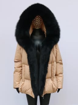 Fashion Outerwear Luxury 20234Winter Women Coat White Duck Down Jacket Super Large Real Silver Fox Fur Hooded Collar with Knit S