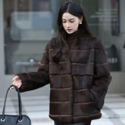 Whole Skin Real Rabbit Fur Coat for Women Autumn Winter Short Jacket Thick Warm Fashion Lapel Elegant Female Warm Outerwear