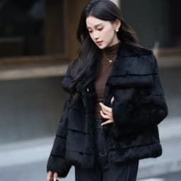 Whole Skin Real Rabbit Fur Coat for Women Autumn Winter Short Jacket Thick Warm Fashion Lapel Elegant Female Warm Outerwear