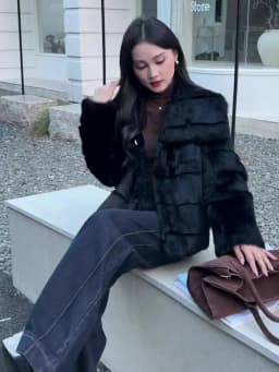Whole Skin Real Rabbit Fur Coat for Women Autumn Winter Short Jacket Thick Warm Fashion Lapel Elegant Female Warm Outerwear