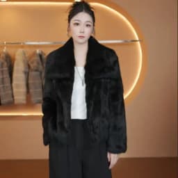 Whole Skin Real Rabbit Fur Coat for Women Autumn Winter Short Jacket Thick Warm Fashion Lapel Elegant Female Warm Outerwear