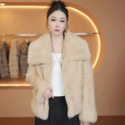 Whole Skin Real Rabbit Fur Coat for Women Autumn Winter Short Jacket Thick Warm Fashion Lapel Elegant Female Warm Outerwear