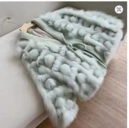 Women's Real Fox Fur Coat Knitted Cardigan Jacket 2025 Autumn Winter Thick Warm Fashion Belted