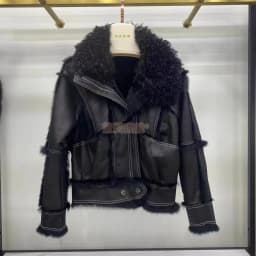 Real Rex rabbit fur Coats With Genuine Sheepskin Leather Wholeskin Natural rabbit fur Jacket Outwear Luxury Women Winter New
