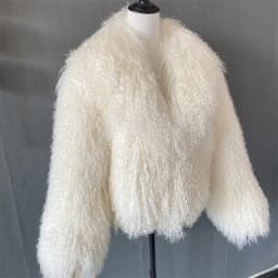 Mongolian Fur Coats Fur Lapel Jacket Women Elegant White Fluffy Solid Thicken Warm Long Sleeves Coats Winter Chic Oversize Lady