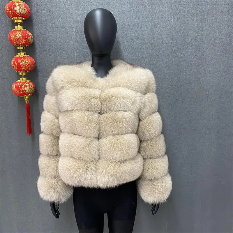 Style Real Fur Coat 100% Natural Fur Jacket Female Winter Warm Leather Fox Fur Coat High Quality Fur Vest