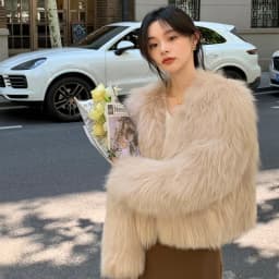 Young Women's Fur Coat Winter Outerwear Slimming Fashionable -Mimicking Hair Design Casual Elegant Style Short Length