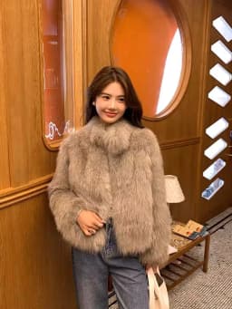 Young Women's Fur Coat Winter Outerwear Slimming Fashionable -Mimicking Hair Design Casual Elegant Style Short Length